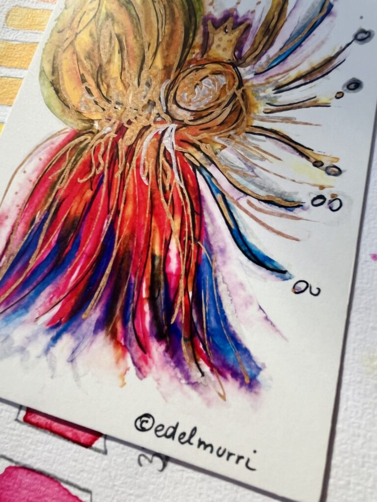 Aquarellpostkarte a princess is born, von Claudia Edelmayer-Murri, Coach, Künstlerin und Autorin