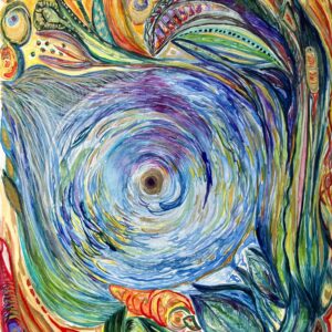 Aquarell Es darf rund werden von Claudia Edelmayer-Murri