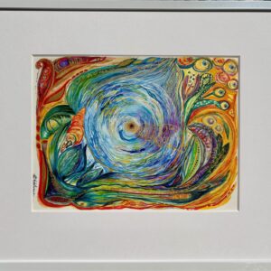 Aquarell-gerahmt-Es-darf-rund-werden-Claudia-Edelmayer-Murri-Edelmurri