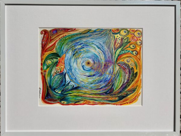 Aquarell-gerahmt-Es-darf-rund-werden-Claudia-Edelmayer-Murri-Edelmurri