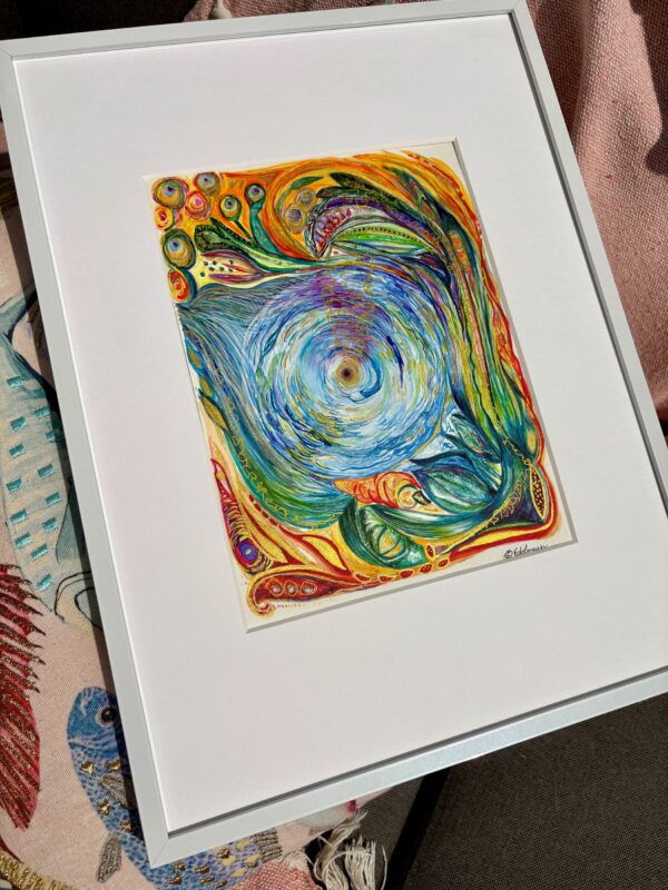 Aquarell-gerahmt-Es-darf-rund-werden-Claudia-Edelmayer-Murri-Edelmurri