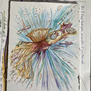 Aquarell die Perlentaucherin, auf die Reise gehen zu sich selbst im Coaching mit Claudia Edelmayer-Murri