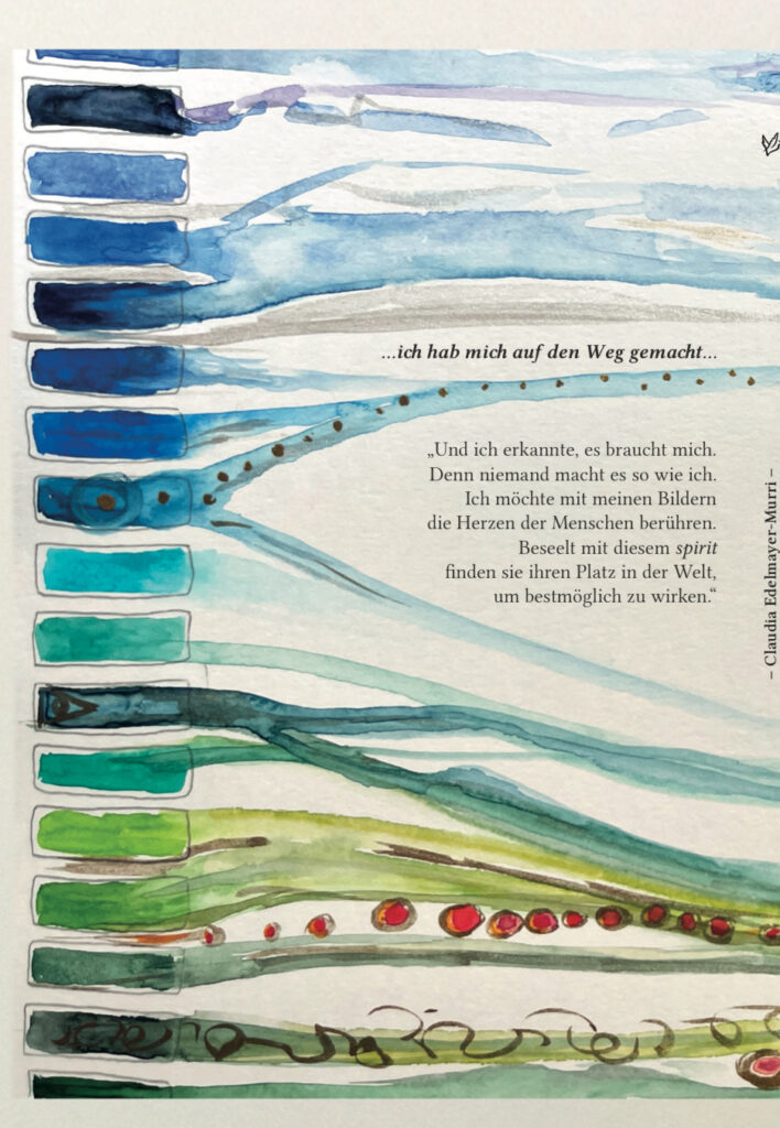 Aquarell-Titelbild Buch Entfaltung von Claudia Edelmayer-Murri