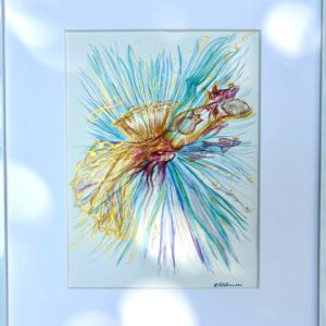 Aquarell die Perlentaucherin, auf die Reise gehen zu sich selbst im Coaching mit Claudia Edelmayer-Murri
