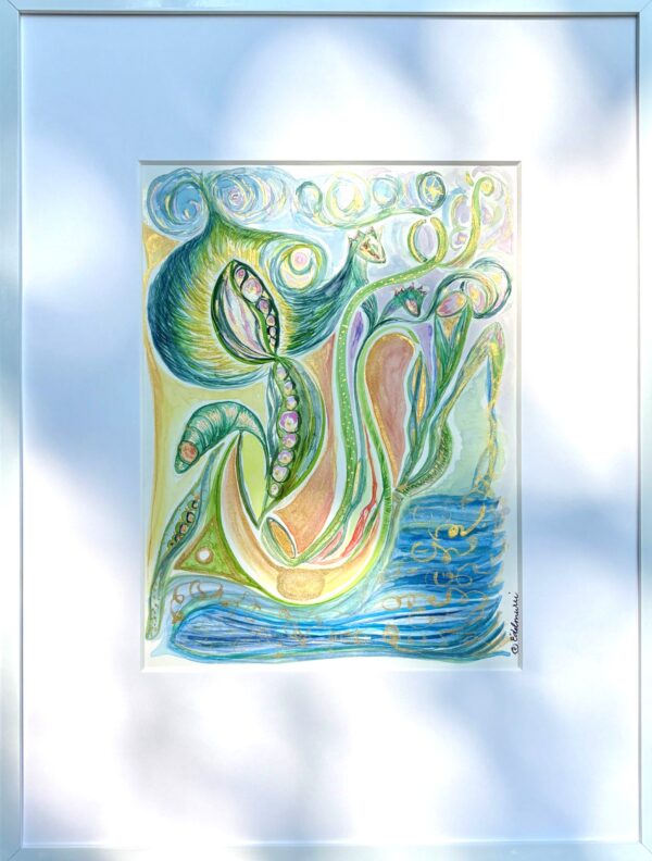 Aquarell Schutz und Kraft, auf die Reise gehen zu sich selbst im Coaching mit Claudia Edelmayer-Murri