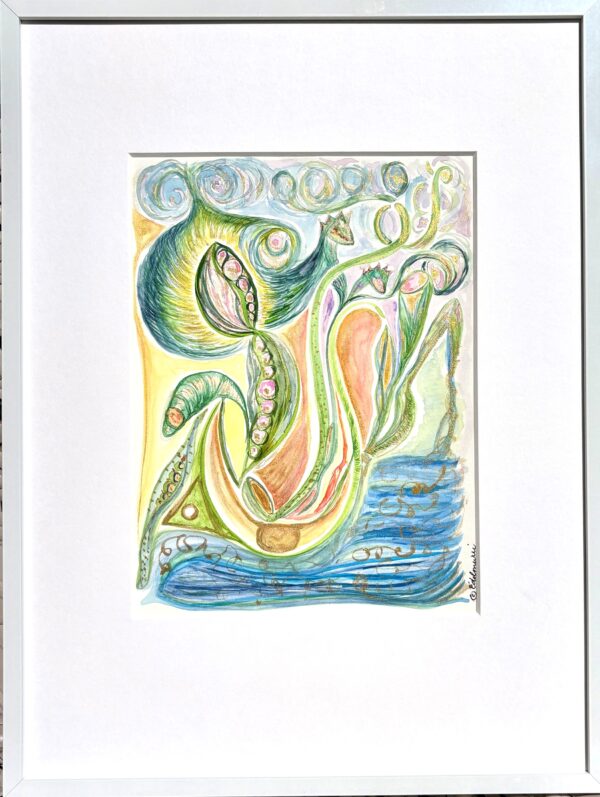 Aquarell Schutz und Kraft, auf die Reise gehen zu sich selbst im Coaching mit Claudia Edelmayer-Murri