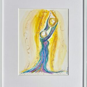 Aquarell Ich hole mir meine Kraft zurück Bildkarte_49_Bildkartenset_Entfaltun_Inspirationen_fuer_deinen_Weg_Claudia_Edelmayer-Murri