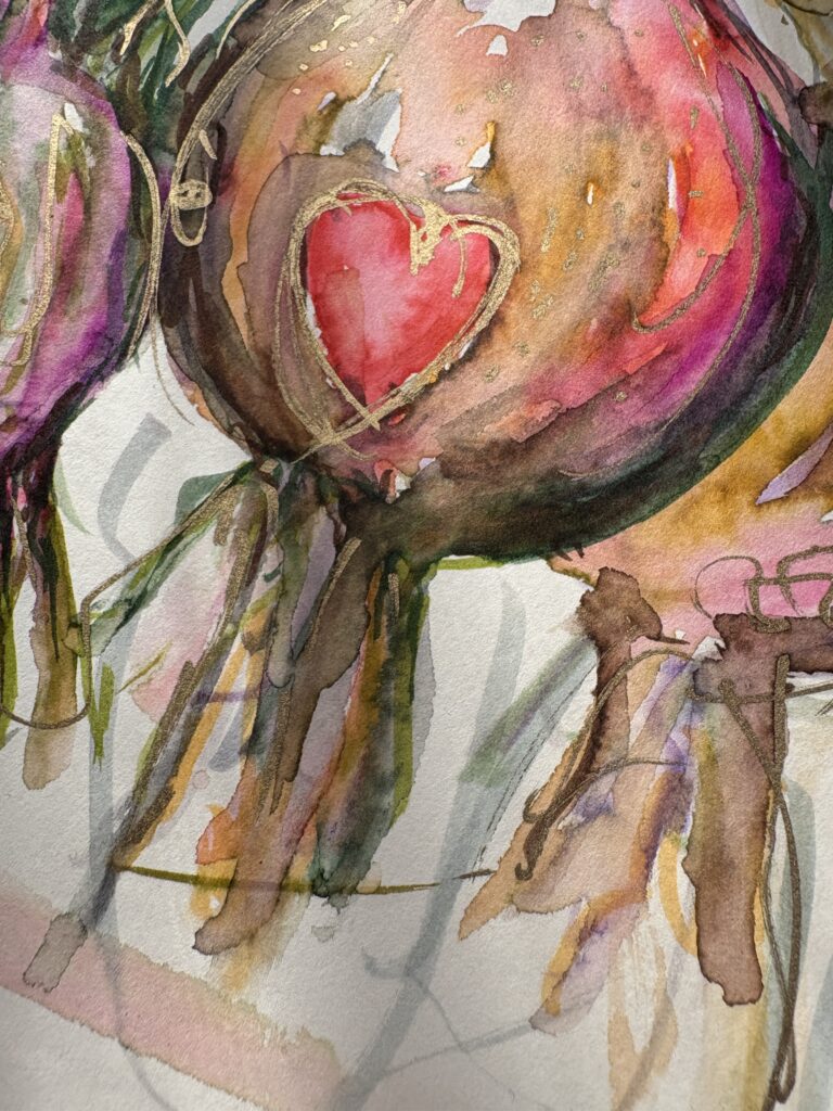 Aquarell Tulpenzwiebel von Claudia Edelmayer-Murri