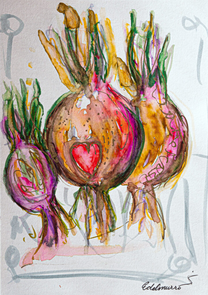 Aquarell Tulpenzwiebel von Claudia Edelmayer-Murri