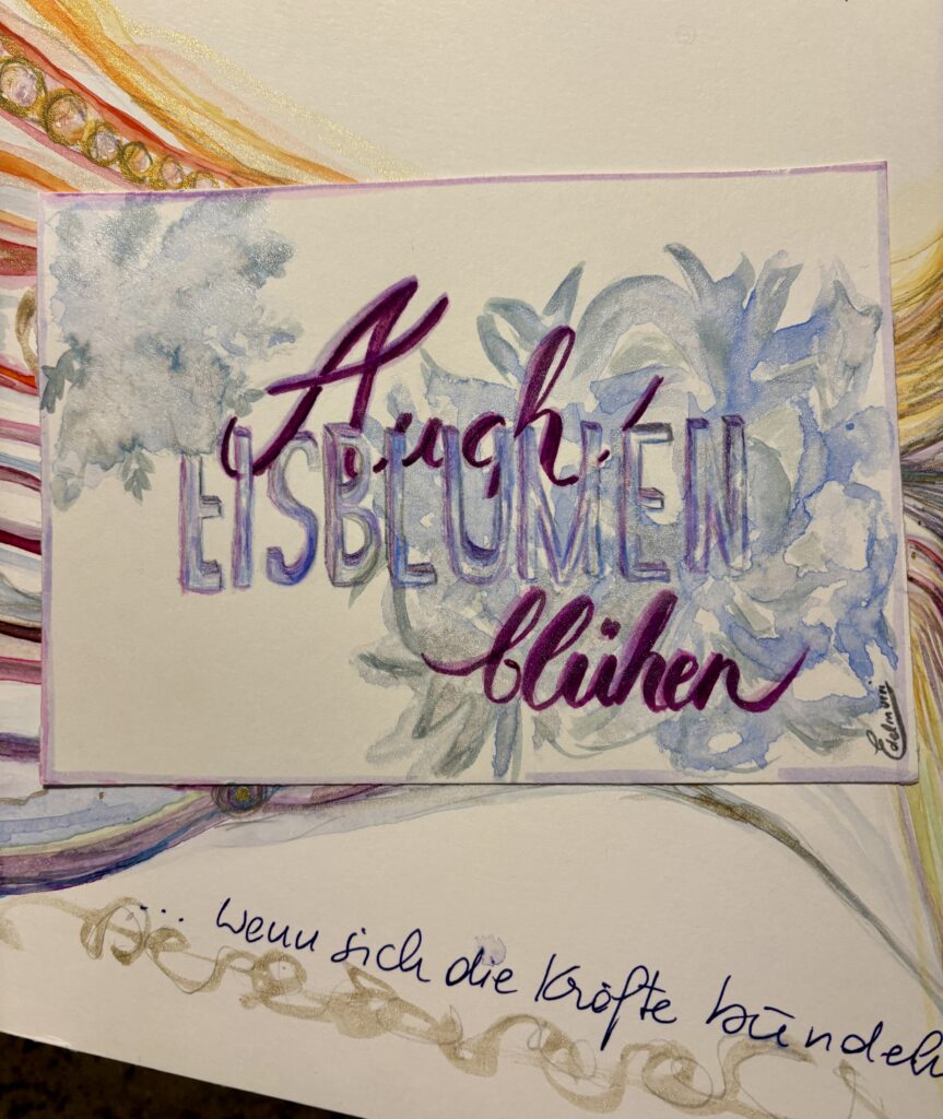 Aquarell Auch Eisblumen blühen von Claudia Edelmayer-Murri