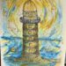 Strahlender Leuchtturm Aquarell 26x18, von Claudia Edelmayer-Murri