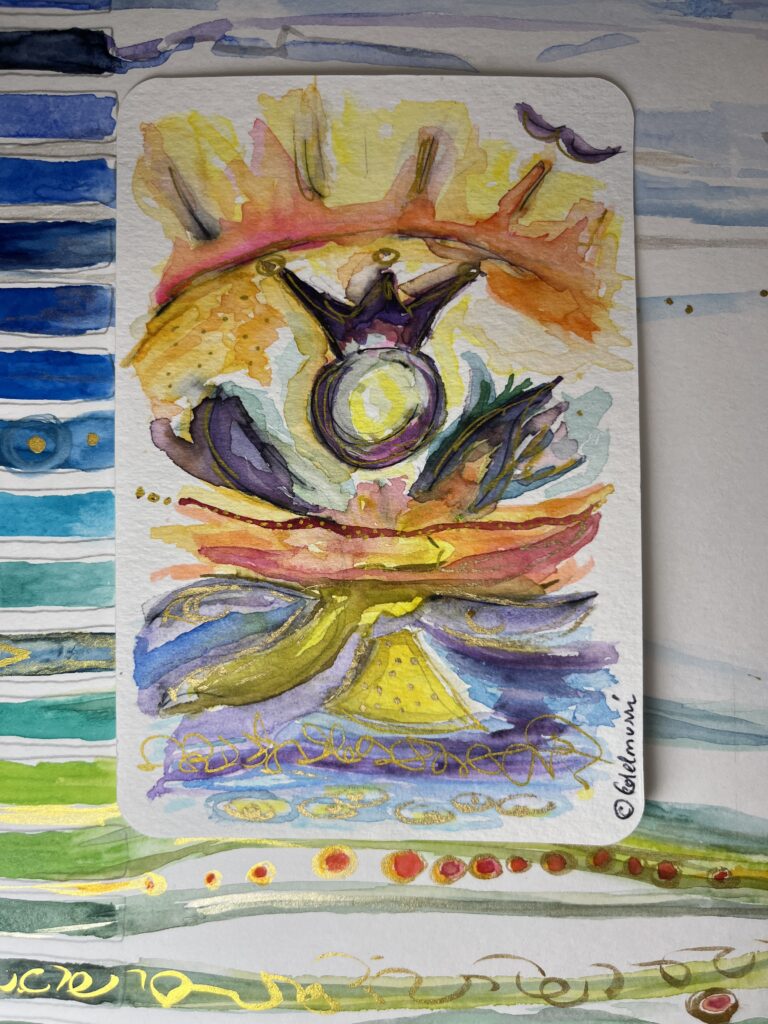 Aquarellpostkarte - mein Platz in der Welt von Claudia Edelmayer-Murri