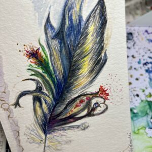 Die Fülle der Leichtigkeit - Aquarellpostkarte von Claudia Edelmayer-Murri