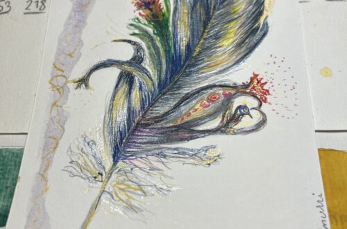 Die Fülle der Leichtigkeit - Aquarellpostkarte von Claudia Edelmayer-Murri