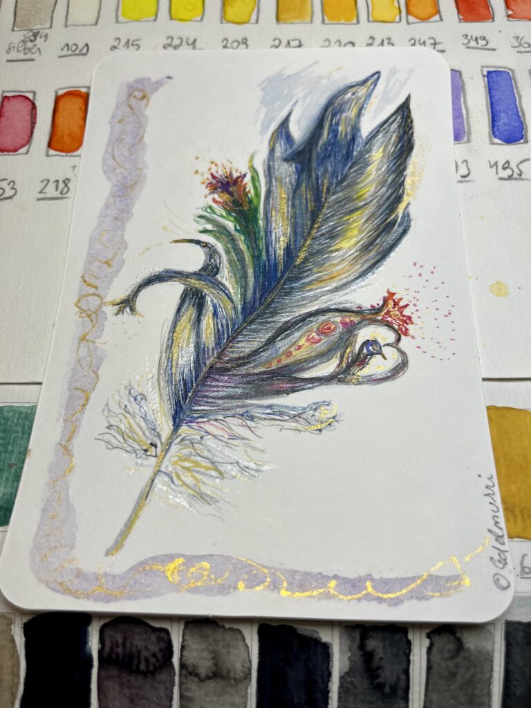 Die Fülle der Leichtigkeit - Aquarellpostkarte von Claudia Edelmayer-Murri