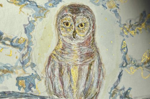 Krafttier Eule - Aquarell von Claudia Edelmayer-Murri