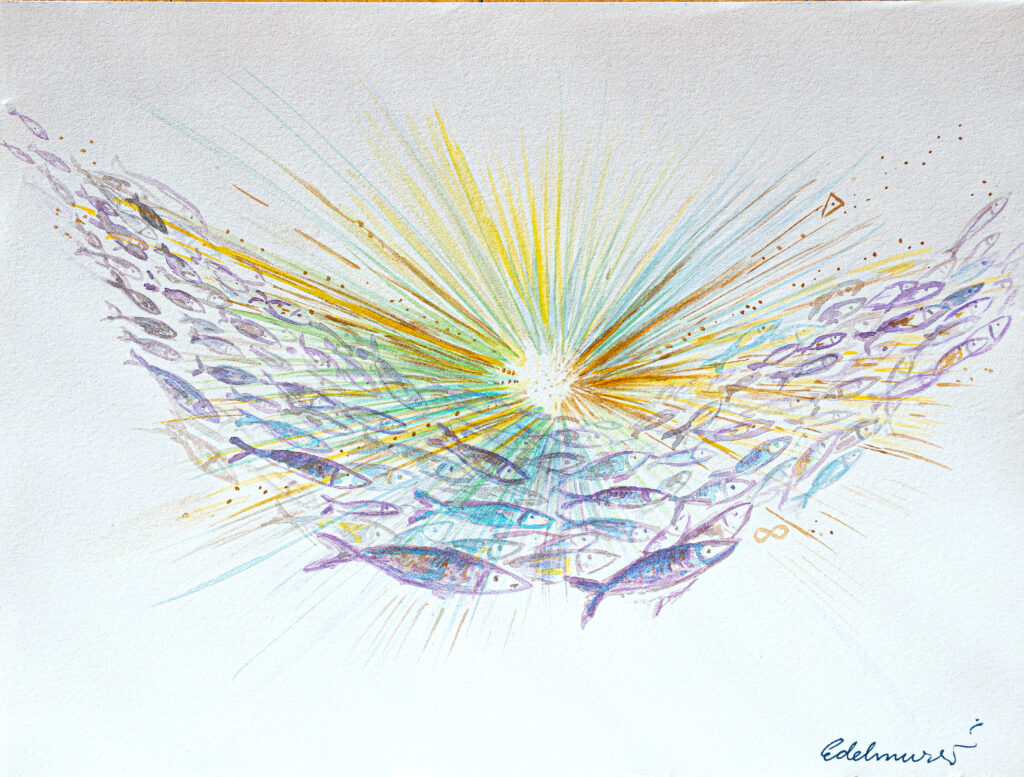 Aquarell deep sea collection von Claudia Edelmayer-Murri