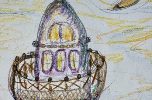 Der Leuchtturm - Hüterin des Lichts_Buntstiftzeichnung von Claudia Edelmayer-Murri